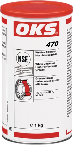 Weißes Allround-Hochleistungsfett OKS 470 weiß NSF H2 1kg Dose OKS Weißes Allround-Hochleistungsfett OKS 470 weiß NSF H2 1kg Dose OKS