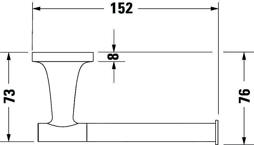 DU Starck T Papierrollenhalter, Schwarz Matt, 152x76x50