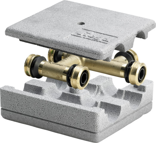 Viega Kreuzungs-T-Stück mit SC Raxofix 5349 in 25mm x 16mm x 25mm Messing