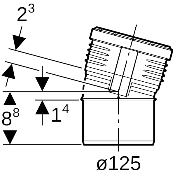 Geberit Silent-PP Bogen 15Gr d125