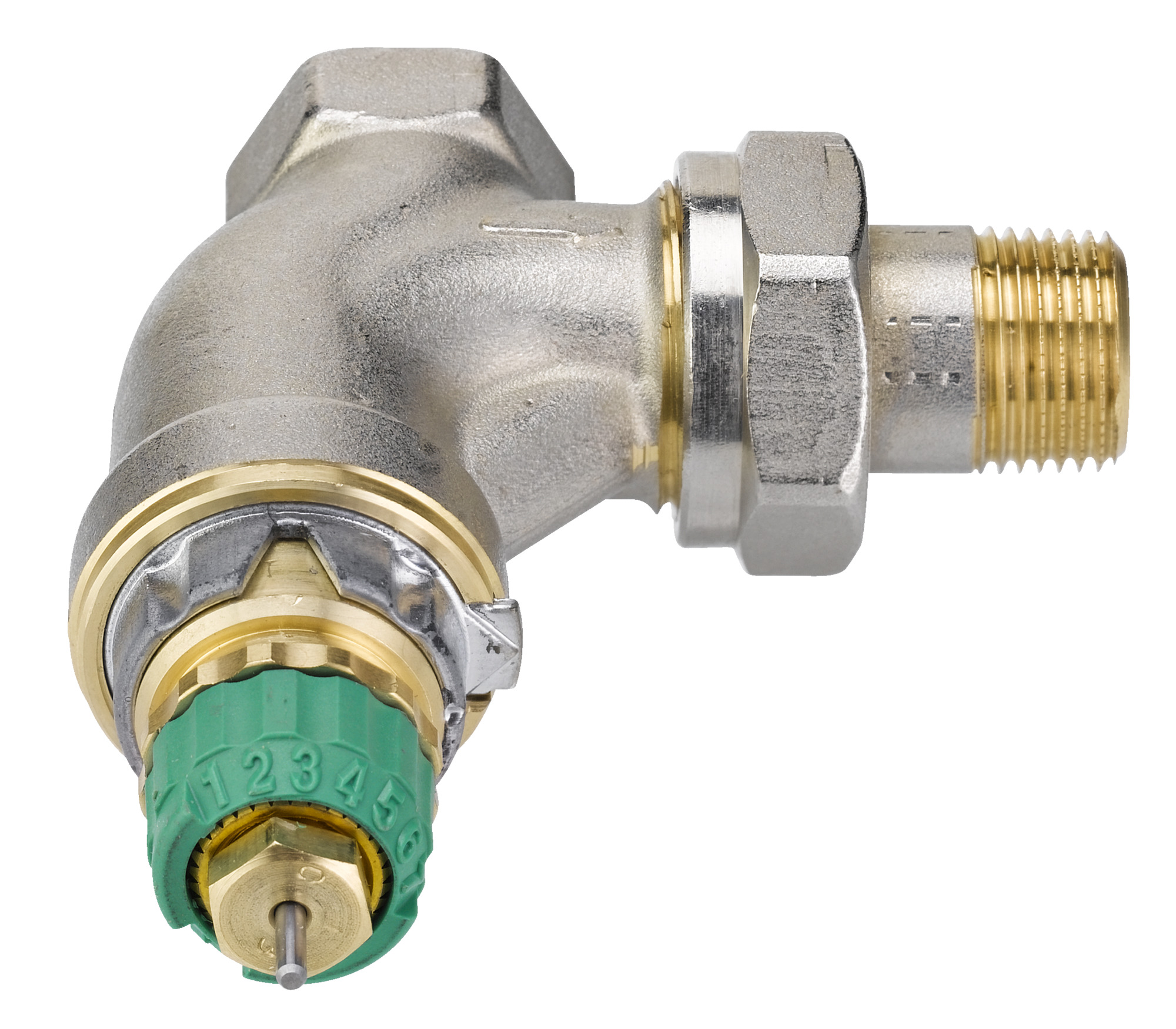 Danfoss Dynamic Valve RA-DV 10 druckunabhängig, R 3/8, Eck, vernickelt Danfoss Dynamic Valve RA-DV 10 druckunabhängig, R 3/8, Eck, vernickelt
