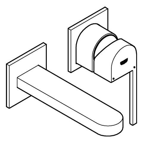 GROHE 2-L-WT-Wandbatterie Plus 29303_3 FMS für 23200 Ausladung 147mm supersteel