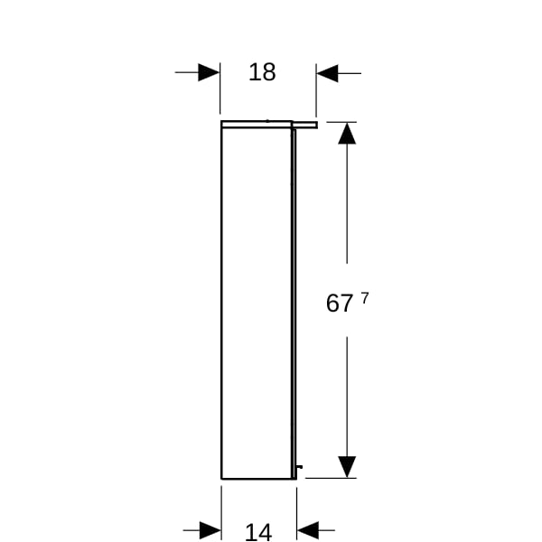 Geberit Option Basic Spiegelschrank m. Beleuchtung 2 Türen 55x67,7x18cm weiß