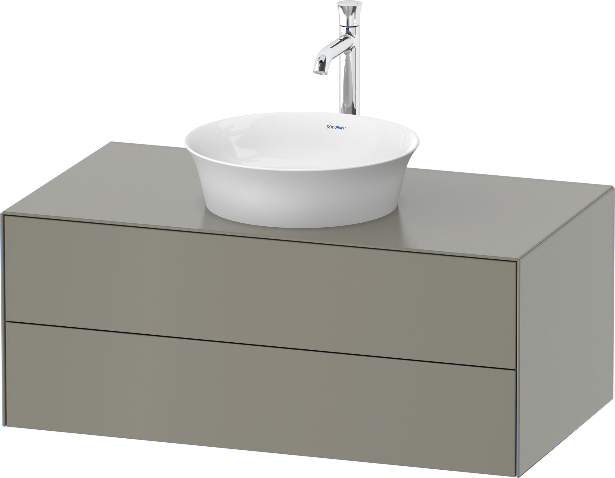 Duravit WTU White Tulip wandhängend, 2 SchKa 408x1000x550mm, Steingrau Seidenmatt