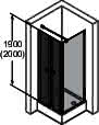 Hüppe DA 501 Design pure 4-Eck PTS 100 H:2000 silber matt klar