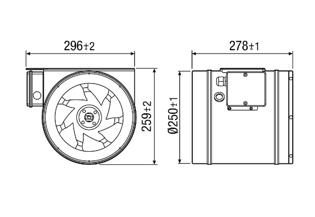 Maico Diagonal-Ventilator EDR 25 DN250