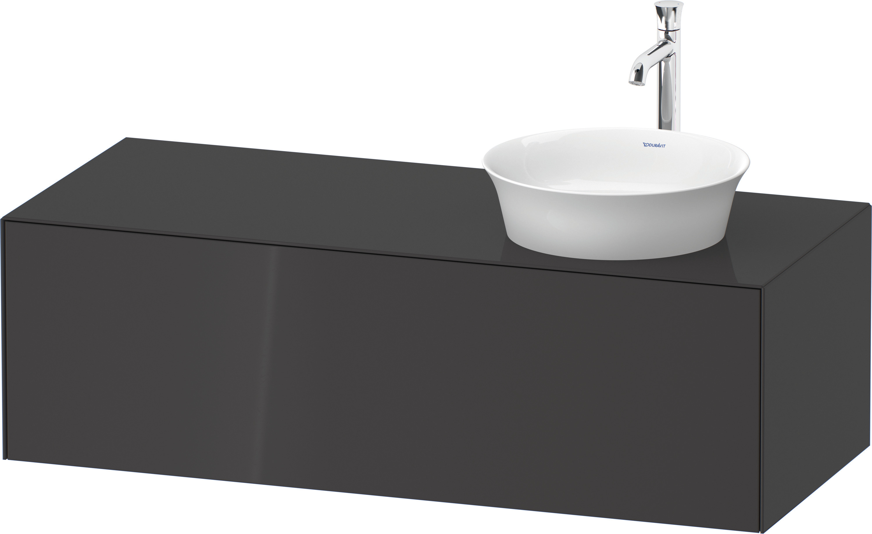 Duravit WTU White Tulip wandh,1 Auszug,B re. 408x1300x550mm, Graphit Hochglanz