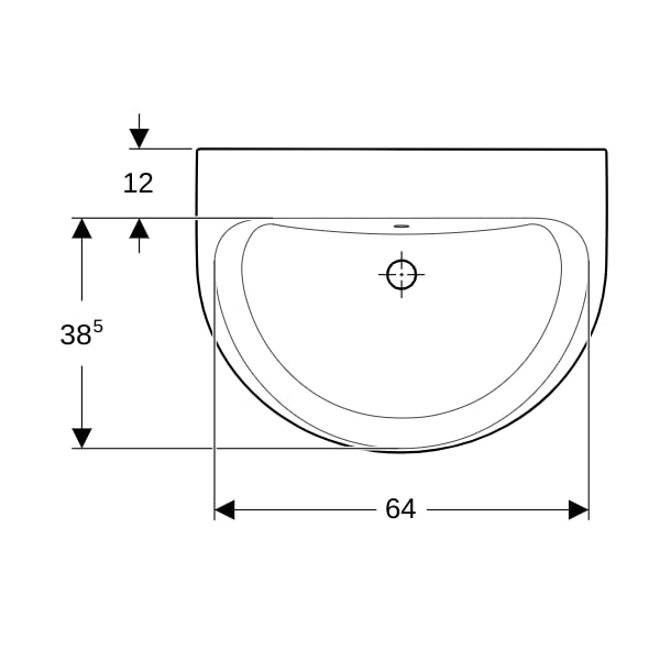 Geberit Renova Waschtisch, 70x52cm o. Hl., m. Ül., weiß, KeraTect