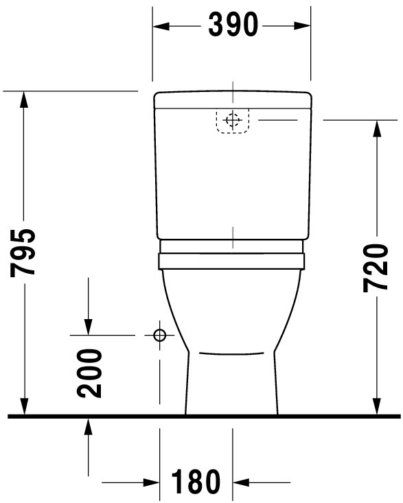 DU Stand-WC Kombi Starck 3 655 mm Tiefspüler, f.SPK, Abg.senkr., weiß