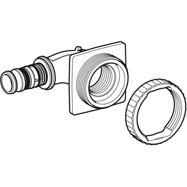 Geberit Mepla Anschlusswinkel 90Gr für UP-SPK Rg d20-Rp1/2