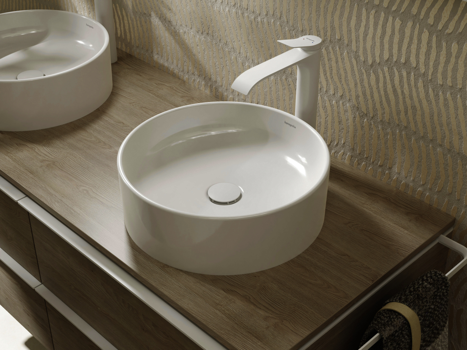Hansgrohe Waschtischmischer 250 Vivenis ohne Ablaufgarn. Highriser mattweiss