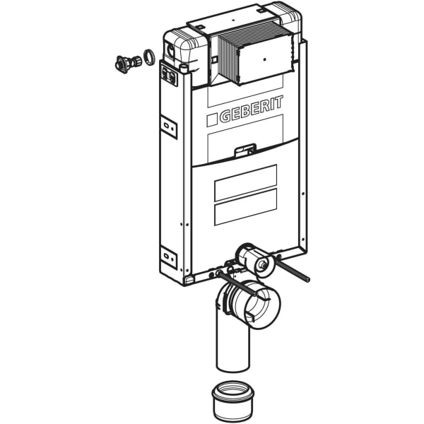 Geberit Kombifix Element für Wand-WC 108cm mit Omega UP-SPK 12cm Bet. von vorne