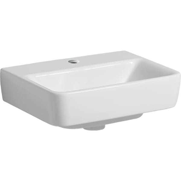 Geberit Renova Plan Handwaschbecken, 45x34cm m. Hl. mi., o. Ül., weiß, KeraTect