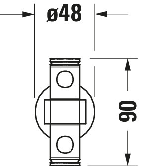 DU D-Code HTH, Arme 2, Schwenkbar 50x447x90 mm, Chrom