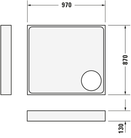 DU Starck Slimline Duschwanne, Rechteckig, 1000x900x50 mm, Weiß, Sanitä