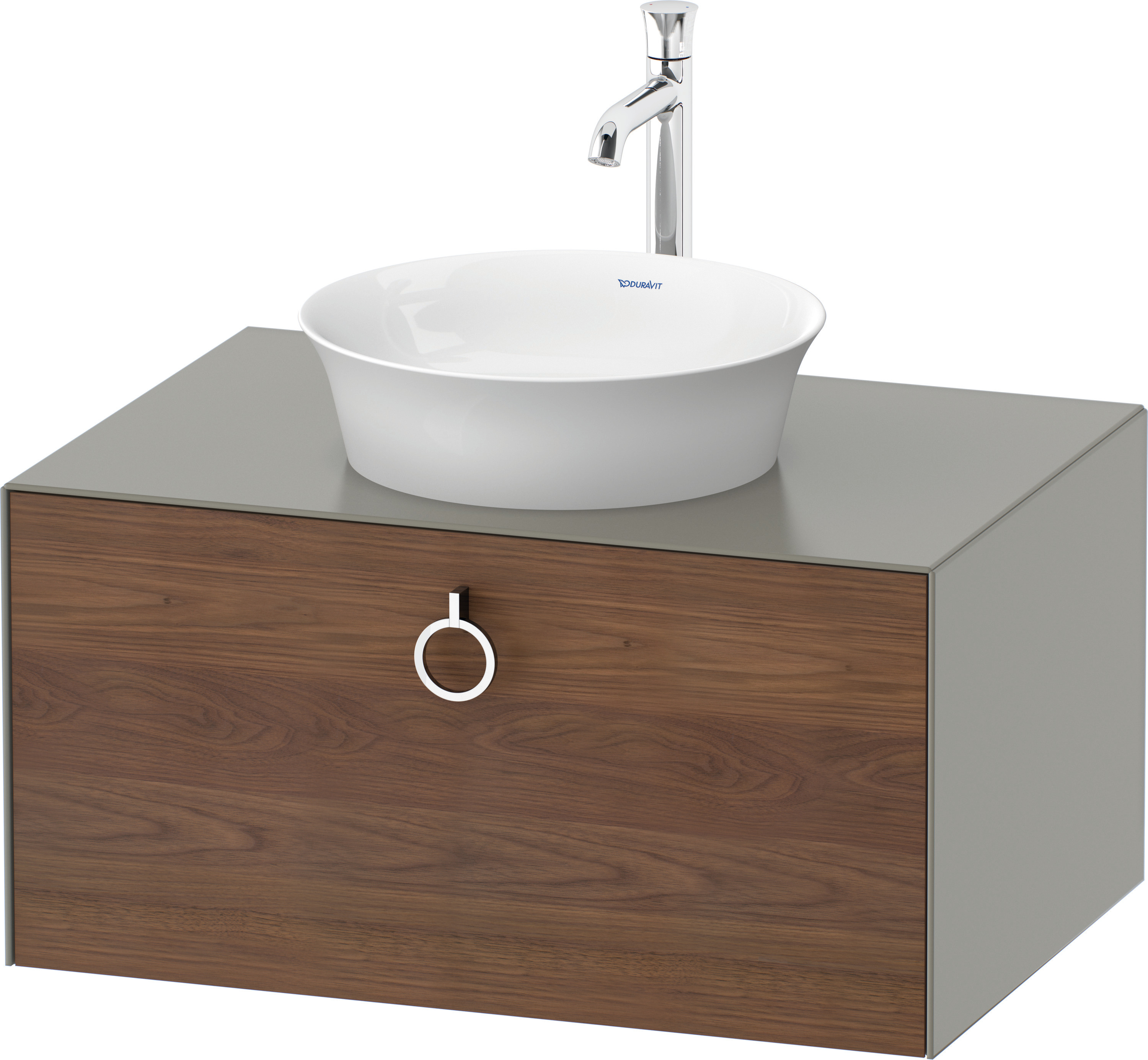 Duravit WTU wandh. White Tulip,1 Ausz.,mit Griff,408x800x550,A.Nussb.M./Steing.Sdm