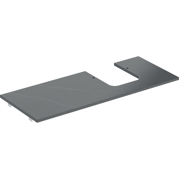 Geberit ONE WT-Pl. Aus re für AWT Schalenform 120x2x47cm, Marmoroptik schwarz matt