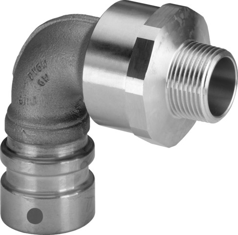 Viega Bogen 90 Grad mit SC Geopress 9620.1TW in 50mm x R1 1/2 Rotguss