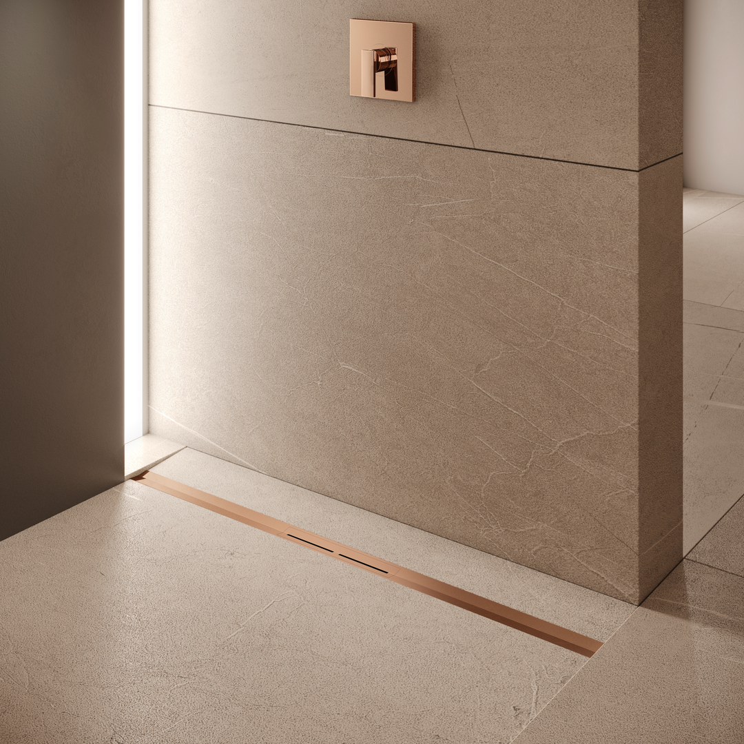 TECEdrainprofile Duschprofil, 1000 mm, Edelstahl, Gold Optik gebürstet