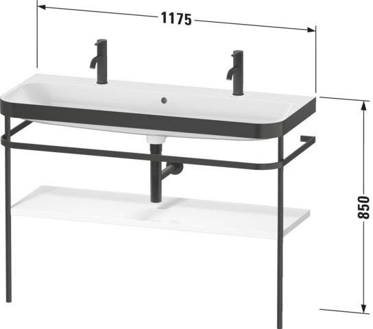 Duravit Metallkons. bodenst. m.HD2 Plus 850x1175x490,Weiß Hochglanz