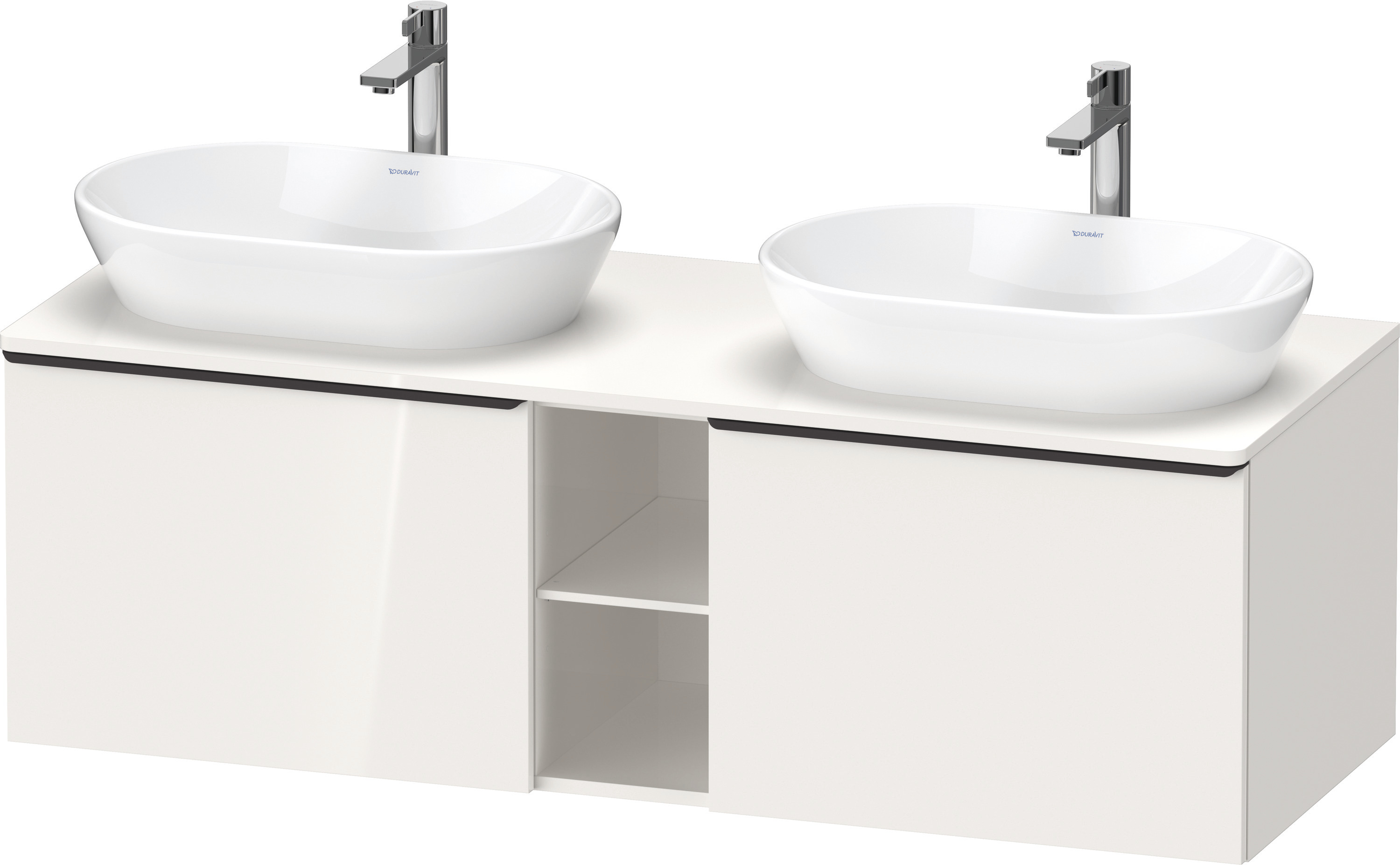 DU D-Neo,Kons-WTU,B,AZ:2,Fä:2,Gr:D.Schw. 1400x550x459mm,Wandh.Weiß Hochglanz,Dek