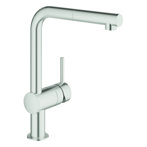 GROHE EH-Spültischbatterie Minta 32168 DN15 herausz.Mousseurauslauf supersteel
