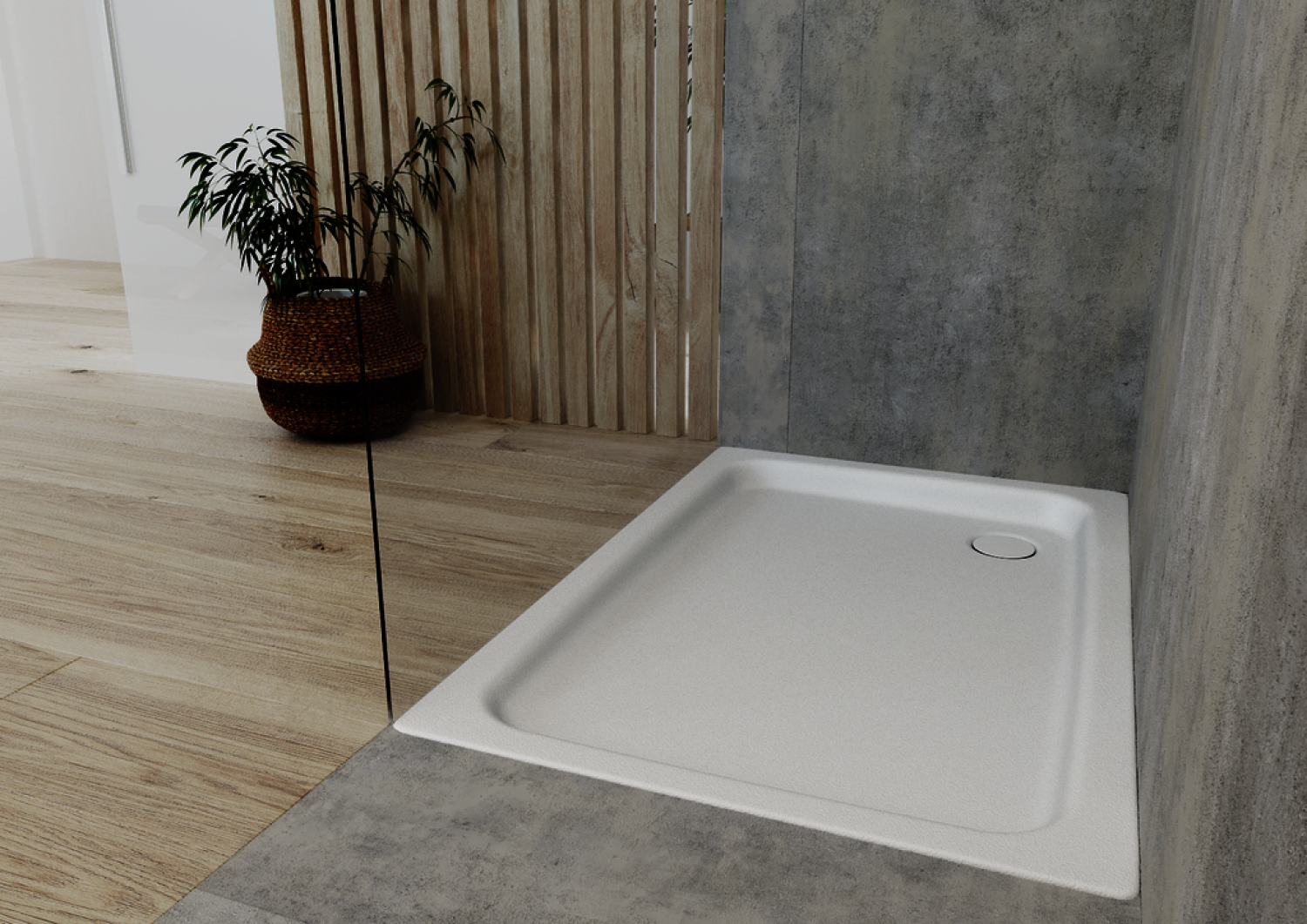 KA DW DUSCHPLAN Mod.418-1,900x1000mm, alpinweiß,Perl-Effekt,Antislip