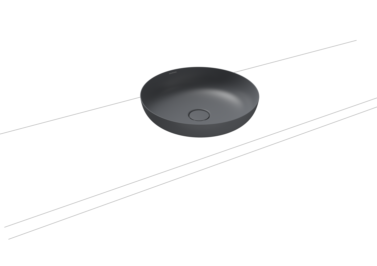 KA WB MIENA WASCHTISCH-SCHALE Mod.3180,d :450mm,cool grey 70,Perl-Effekt,oÜL