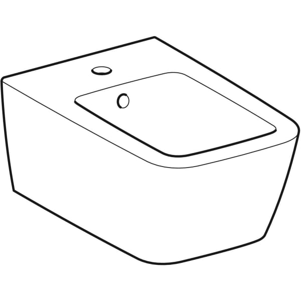 Geberit iCon Square Wandbidet mit Überlauf, weiß, KeraTect