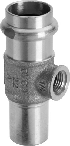 Viega T-Stück mit SC Sanpress 2217.4 in 15mm x G1/4 x 15mm Rotguss