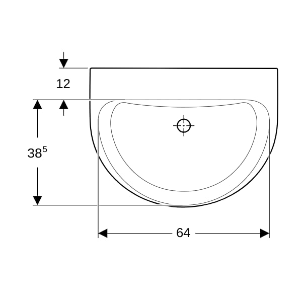 Geberit Renova Waschtisch, 70x52cm o. Hl., o. Ül., weiß