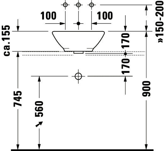 DU ASB Design Classics Bacino 420 mm rund, mit ÜL, ohne HLB, weiß