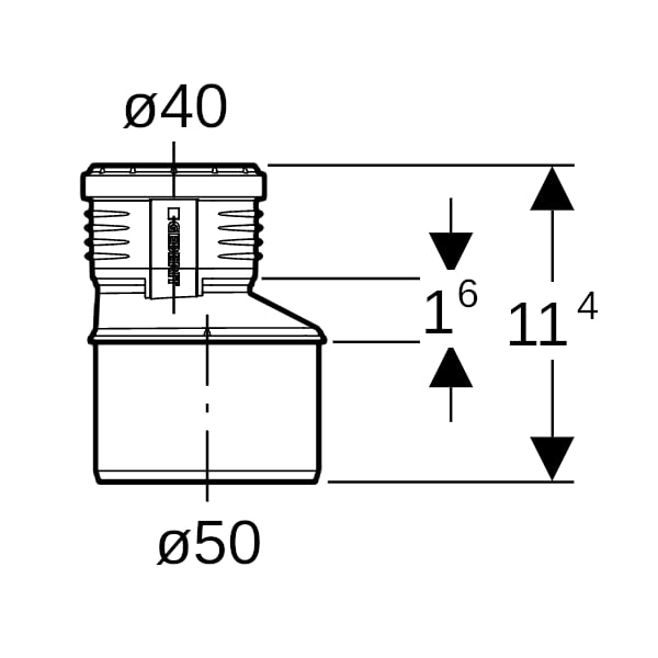 Geberit Silent-PP Reduktion exzentrisch d50/40