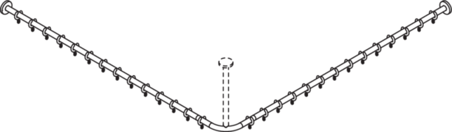 HEWI VH-Stange, d:25,A1/A2=1487, 28 Ringe, plvb dgrau tiefmatt