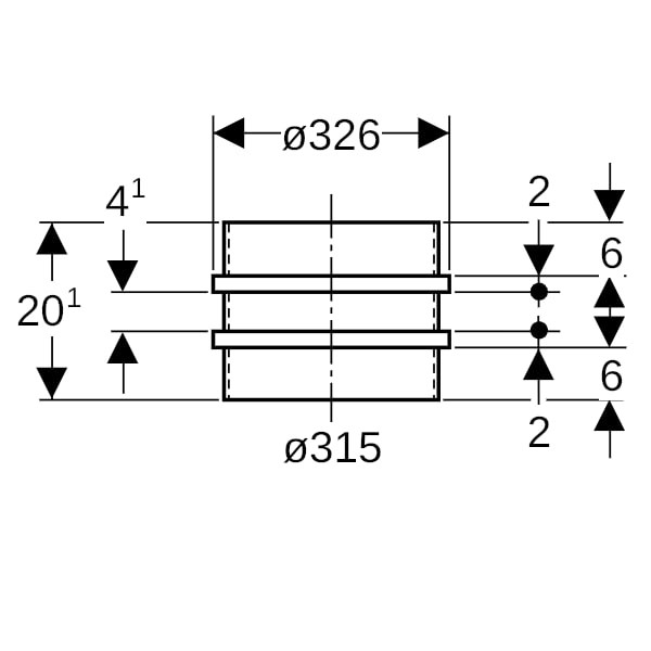 Geberit PE Doppelbundbüchse d315