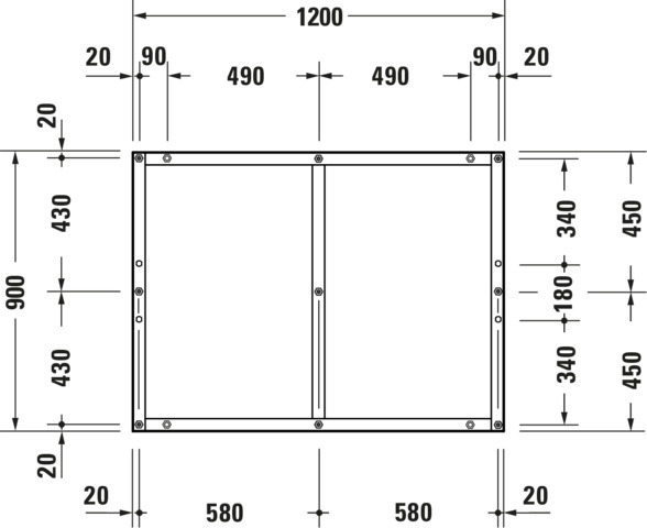 DU Fußgestell für Duschwanne Tempano 1200x900mm
