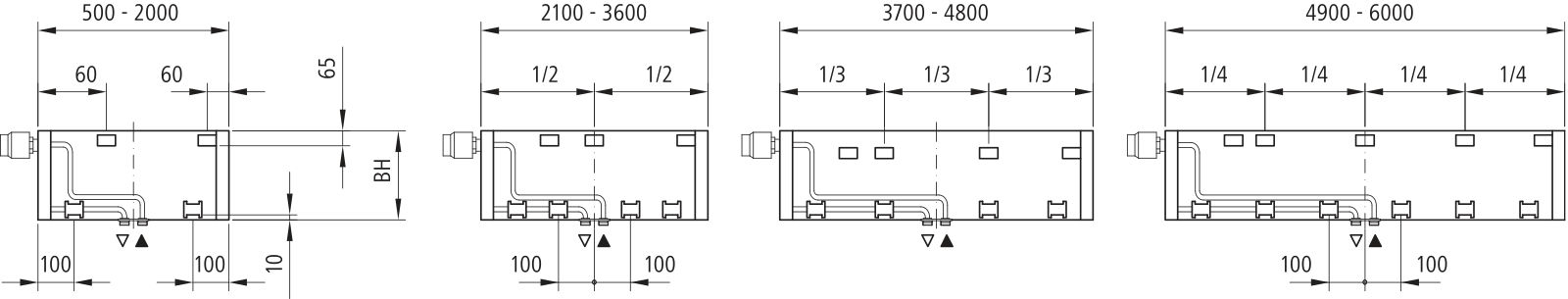 Kermi V-Heizwand HHV11 BH490x61x1600 QN1448,weiß,6bar,m.Abd.,Ausf. re,LH400