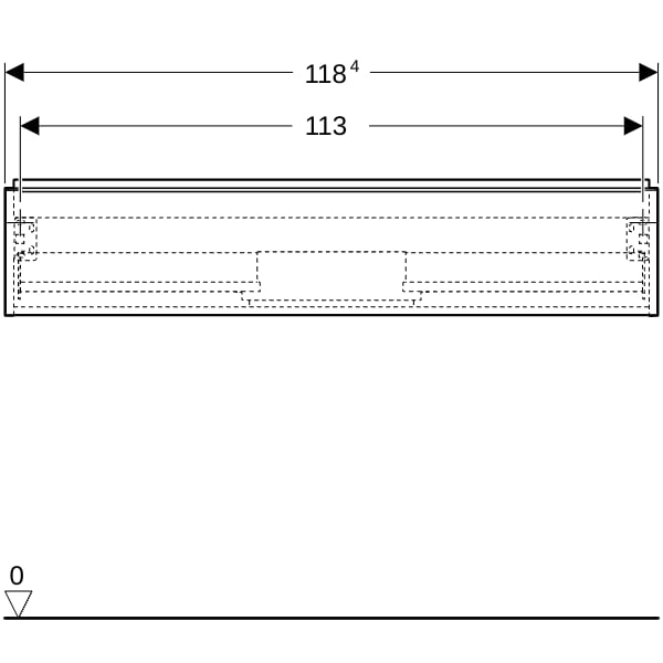 Geberit iCon Unterschrank für WT, 1 Schubl. 118,4x24,7x47,6cm, weiß hgl/Gr.weiß matt