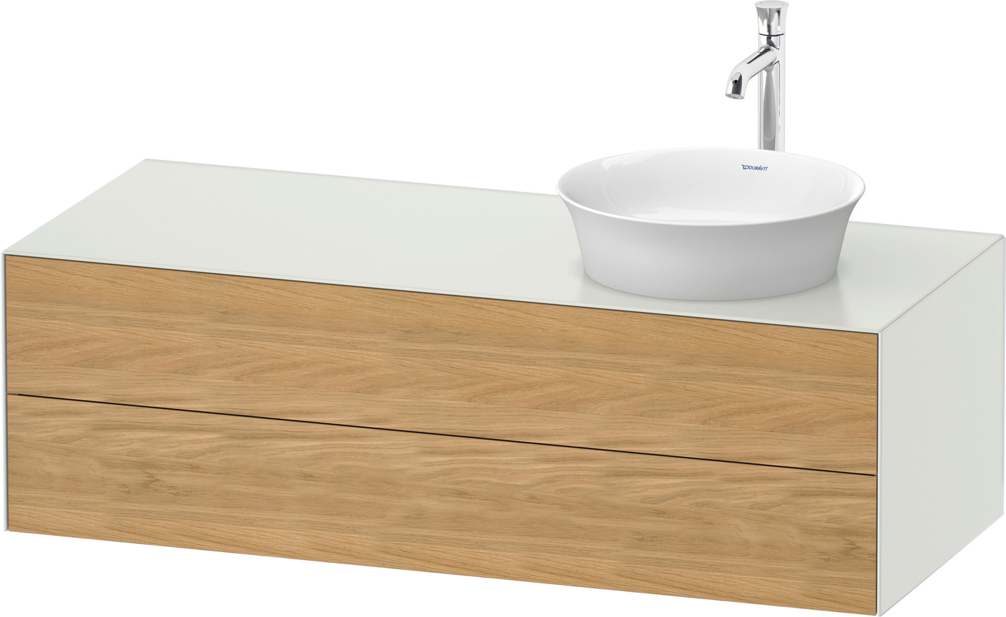 Duravit WTU White Tulip wandh,2 SchKa,B re. 408x1300x550mm,Eiche N.M/Weiß Sdm o. ES