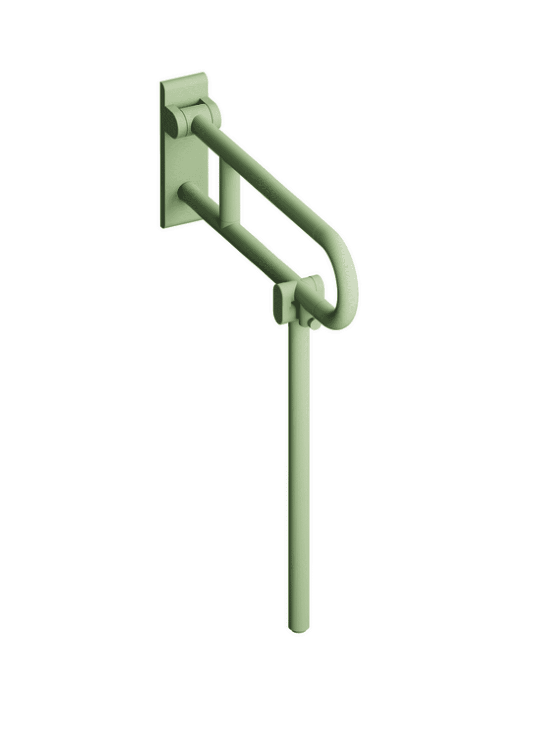 HEWI Stützklappgriff Ser 801, matt, L:850mm, mit Bodenstütze reinweiß