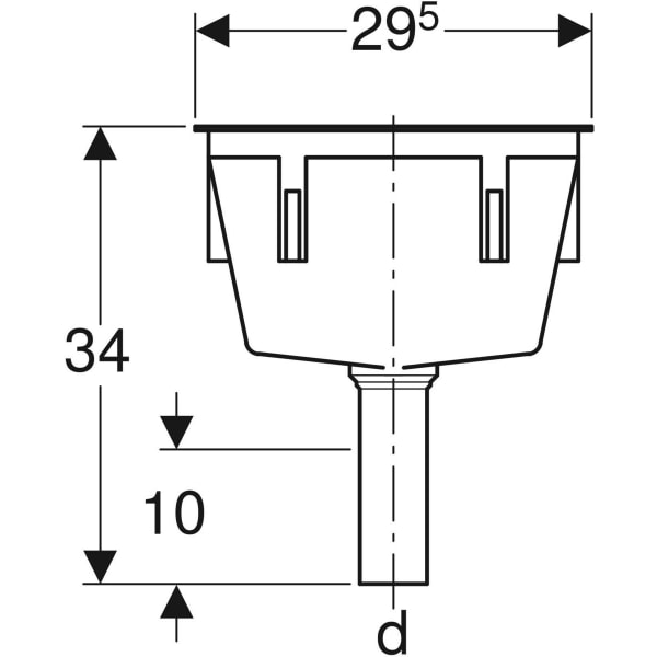 Geberit Trichter rechteckig d50