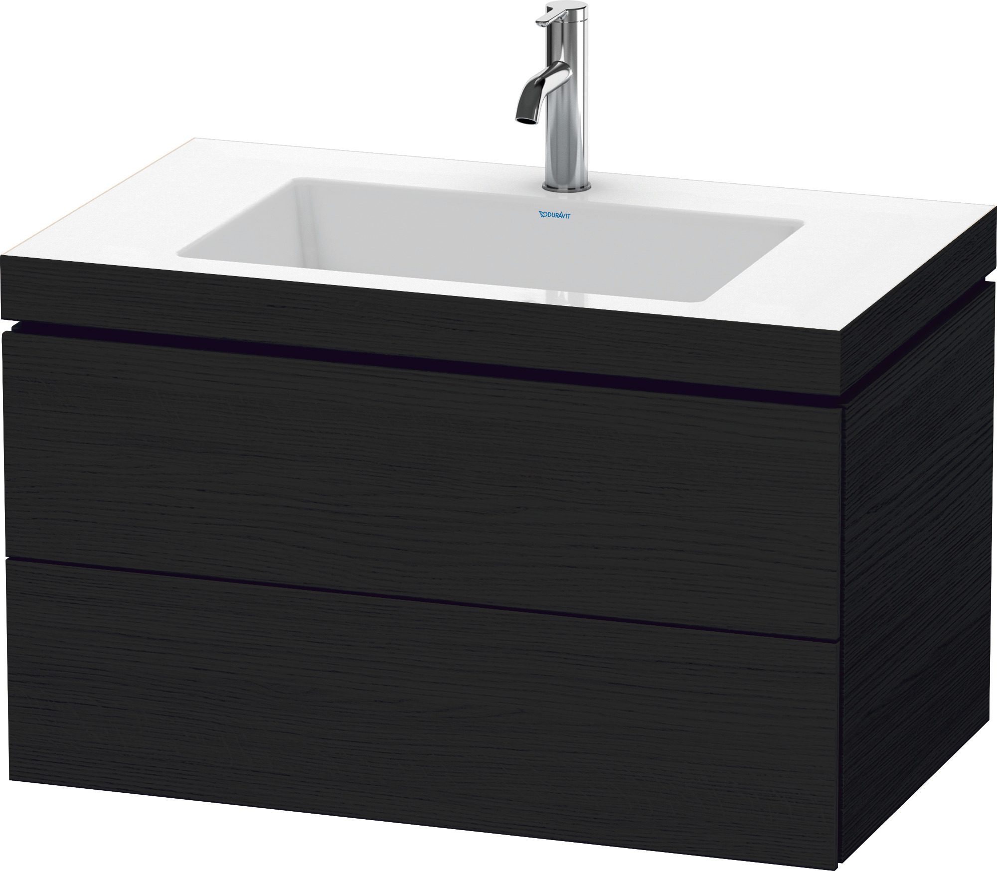 Duravit WTU L-Cube mit Vero Air 500x800x480mm 1 HL, 2 SchKa, Eiche Schwarz