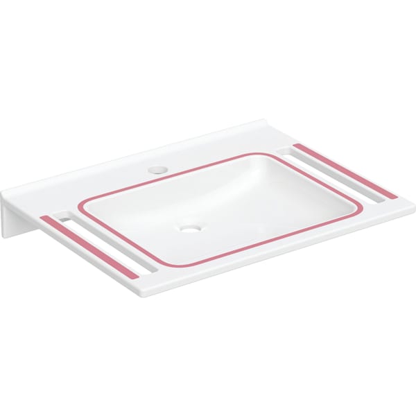Geberit Publica WT, eckiges Design, m. Auss. 70x55cm, demenzgerecht, m.Hl.,o.Ül, weiß