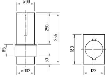HELIOS Einraumlüftung BS Deckenschott ELS-D 100, 183x123x385 mm