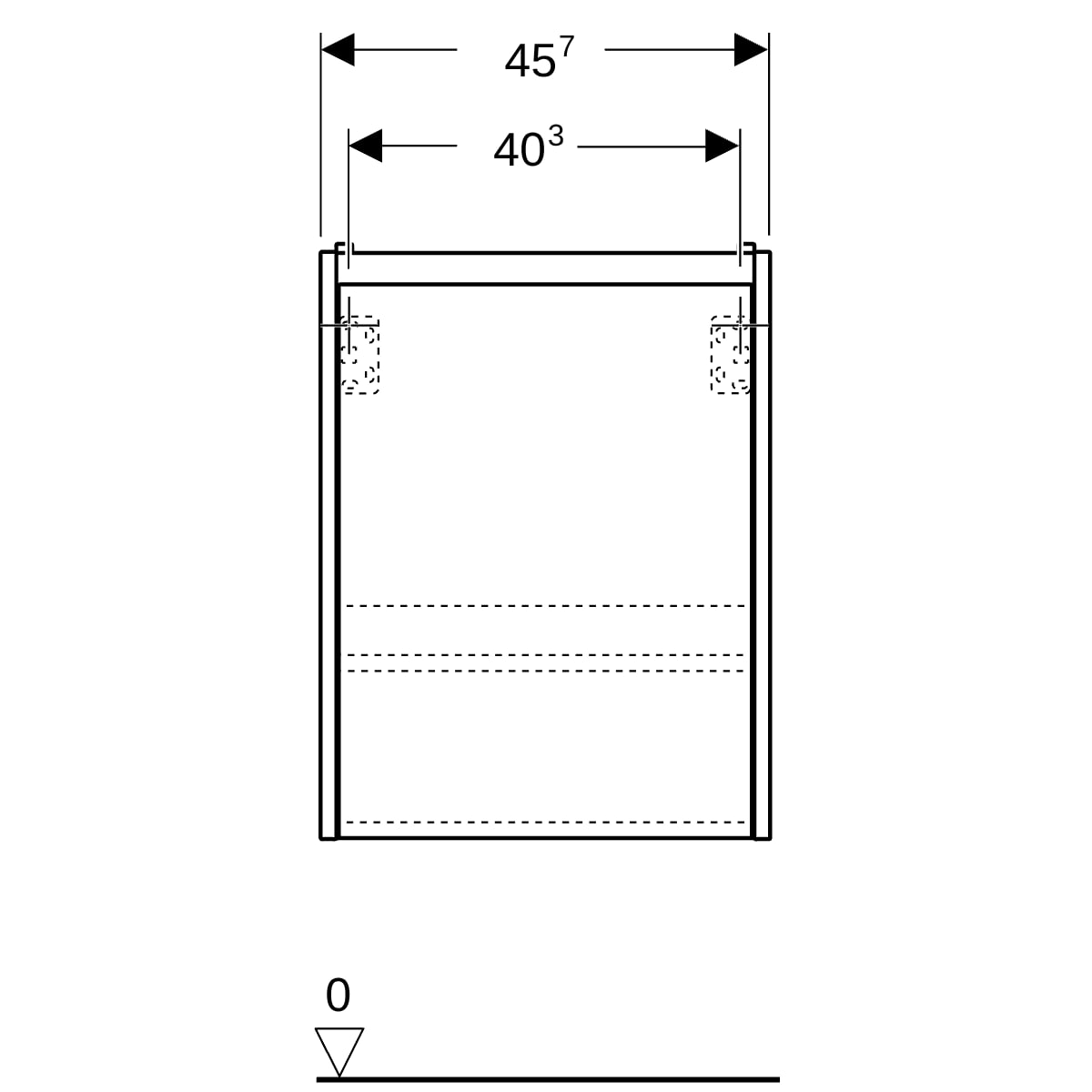 Geberit Renova Plan US für HWB, mit 1 Tür 45,7x60,6x35cm, lava/l. seidenmatt