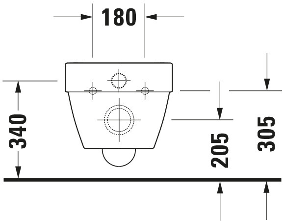 DU Wand-WC Vero Air 570 mm Tiefspüler, rimless, Durafix, weiß