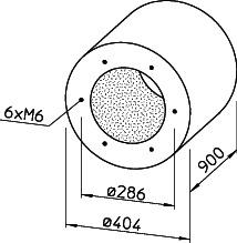 Helios RSD 250/900 Rohrschalldämpfer für Flanschanschluß