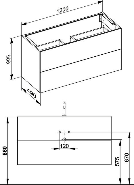 KEUCO WUB X-Line 33183, m.2 Ausz. 1200x605x490mm vulk.