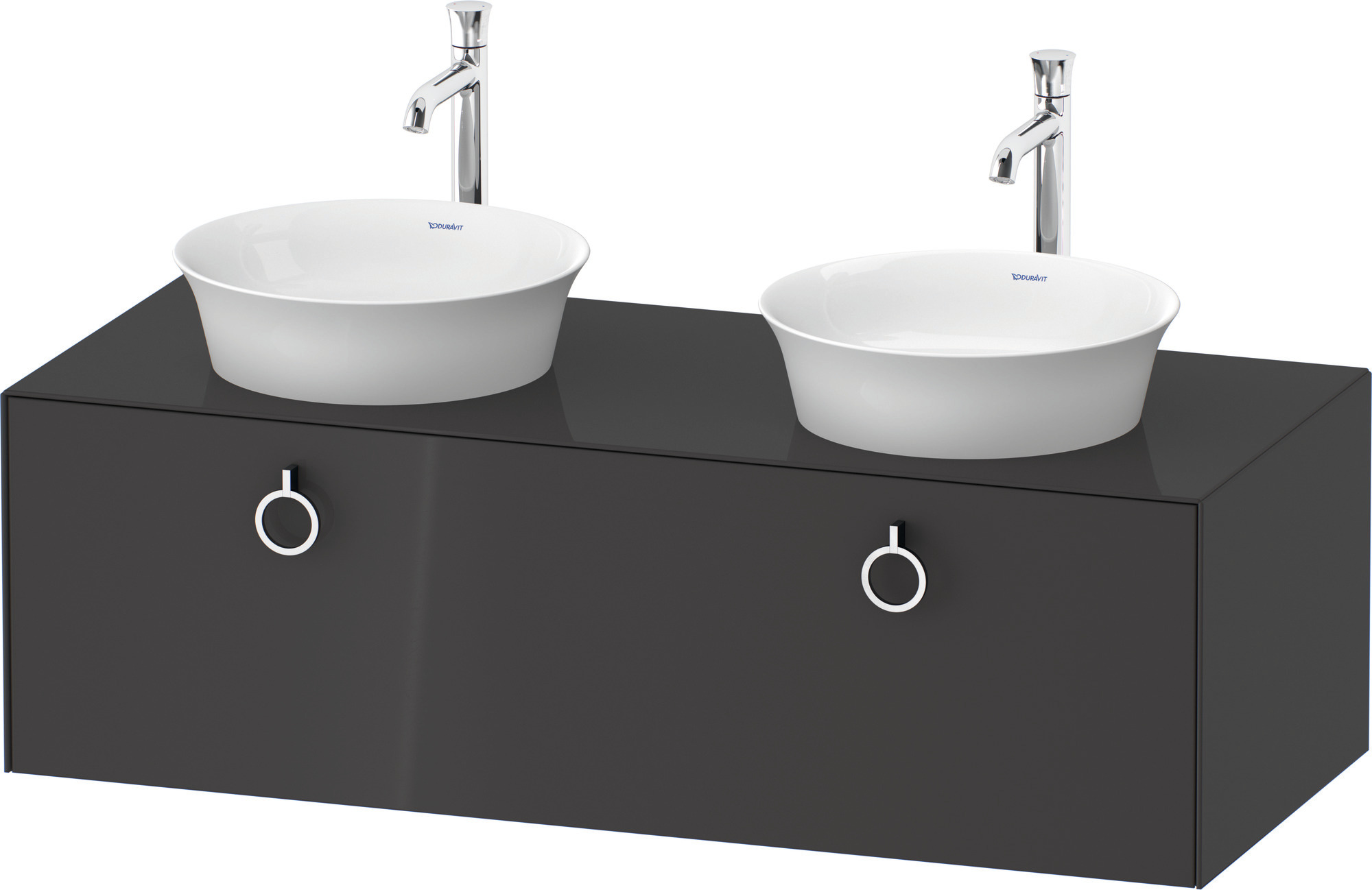 Duravit WTU wandh.White Tulip,1 Aus.,m.Griff Aus.b,408x1300x550,Graphit Hochglanz