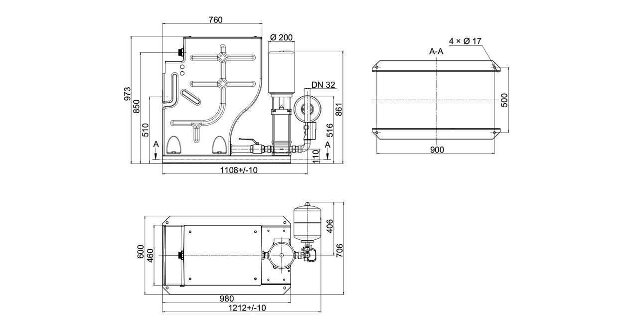 Resideo Sicherheitstrennstation CBU142 mit Einzelpumpenanlage 32A-065